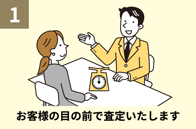 お客様の目の前で査定いたします